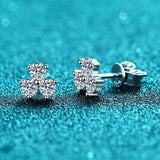 3mm Moissanite Stud Earring Rhodium Plated 925 Silver