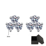 3mm Moissanite Stud Earring Rhodium Plated 925 Silver