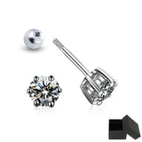 6.5mm Moissanite Stud Earrings S925 Rhodium Plated Jewelry