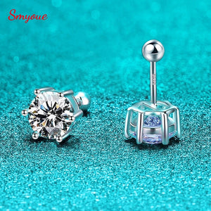 6.5mm Moissanite Stud Earrings S925 Rhodium Plated Jewelry