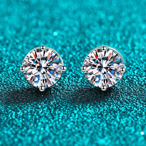 0.3-2CT Screw Moissanite Stud Earrings 100% S925 Sterling Silver Jewelry