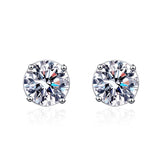0.3-2CT Screw Moissanite Stud Earrings 100% S925 Sterling Silver Jewelry