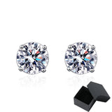 0.3-2CT Screw Moissanite Stud Earrings 100% S925 Sterling Silver Jewelry