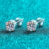0.3-2CT Screw Moissanite Stud Earrings 100% S925 Sterling Silver Jewelry
