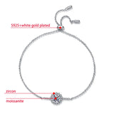 1CT Moissanite Bracelet Women Round Cut S925 Silver Adjustable Chain