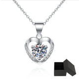 Smyoue 1.0ct Moissanite Heart Necklace S925 Silver Pendant