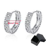 0.14ct Moissanite Hoop Earrings for Women S925 Silver Wedding Gift