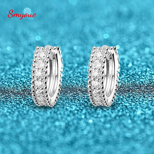 0.14ct Moissanite Hoop Earrings for Women S925 Silver Wedding Gift