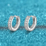 0.14ct Moissanite Hoop Earrings for Women S925 Silver Wedding Gift