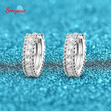 0.14ct Moissanite Hoop Earrings for Women S925 Silver Wedding Gift