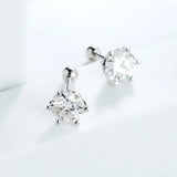 D 1.0CT 6.5mm Moissanite Stud Earrings 925 Silver Jewelry