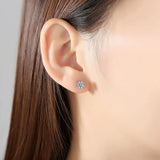 D 1.0CT 6.5mm Moissanite Stud Earrings 925 Silver Jewelry