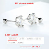 D 1.0CT 6.5mm Moissanite Stud Earrings 925 Silver Jewelry