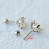 D 1.0CT 6.5mm Moissanite Stud Earrings 925 Silver Jewelry