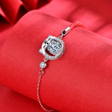 Moissanite Tiger Red String Bracelet 925 Sterling Silver