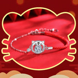 Moissanite Tiger Red String Bracelet 925 Sterling Silver