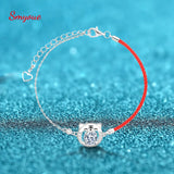 Moissanite Tiger Red String Bracelet 925 Sterling Silver