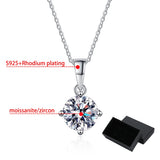Smyoue Rhodium Plated Moissanite Pendant Women S925 Silver Necklace