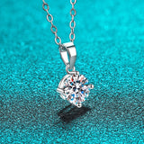 Smyoue Rhodium Plated Moissanite Pendant Women S925 Silver Necklace