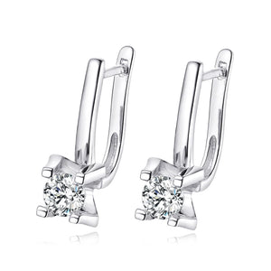 Smyoue 0.5CT Moissanite Hoop Earrings Rhodium Plated 925 Sterling Silver Jewelry