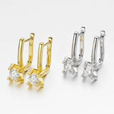 Smyoue 0.5CT Moissanite Hoop Earrings Rhodium Plated 925 Sterling Silver Jewelry