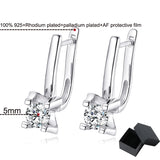 Smyoue 0.5CT Moissanite Hoop Earrings Rhodium Plated 925 Sterling Silver Jewelry