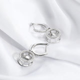 S925 Silver 0.5/1CT Moissanite Heart Drop Earrings for Women