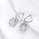 S925 Silver 0.5/1CT Moissanite Heart Drop Earrings for Women