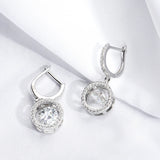 S925 Silver 0.5/1CT Moissanite Heart Drop Earrings for Women