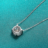 1-5CT Moissanite Necklace for Women Four Claws Pendant Wedding