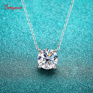 1-5CT Moissanite Necklace for Women Four Claws Pendant Wedding
