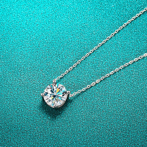 1-5CT Moissanite Necklace for Women Four Claws Pendant Wedding