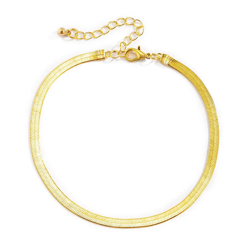 Snake Bone Chain Anklets Alloy Summer Accessories