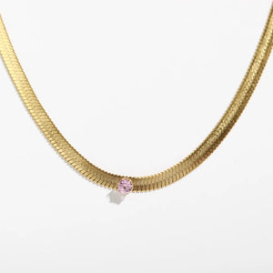 Snake Bone Chain Diamond Necklace for Women Titanium Steel