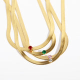 Snake Bone Chain Diamond Necklace for Women Titanium Steel