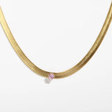 Snake Bone Chain Diamond Necklace for Women Titanium Steel
