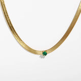 Snake Bone Chain Diamond Necklace for Women Titanium Steel