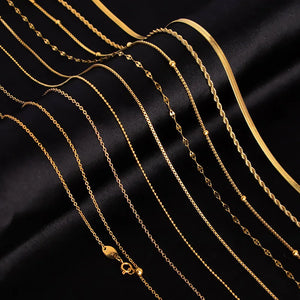 14k Snake Bone Chain O Link Box Chain Necklace Women Fine Jewelry