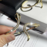 Vintage Snake Zircon Bracelet Yellow Cuff