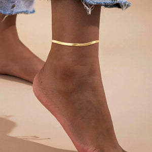 Snake Chain Anklet for Women Girls Adjustable Summer Beach Chain Anklet Bracelet