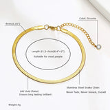Snake Chain Anklet for Women Girls Adjustable Summer Beach Chain Anklet Bracelet