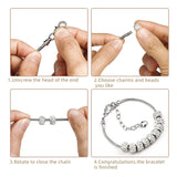Adjustable Snake Chain Charm Bracelet with Lobster Clasp
