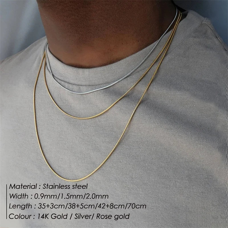 Snake Chain Choker Stainless Steel Necklace Minimalist Collar
