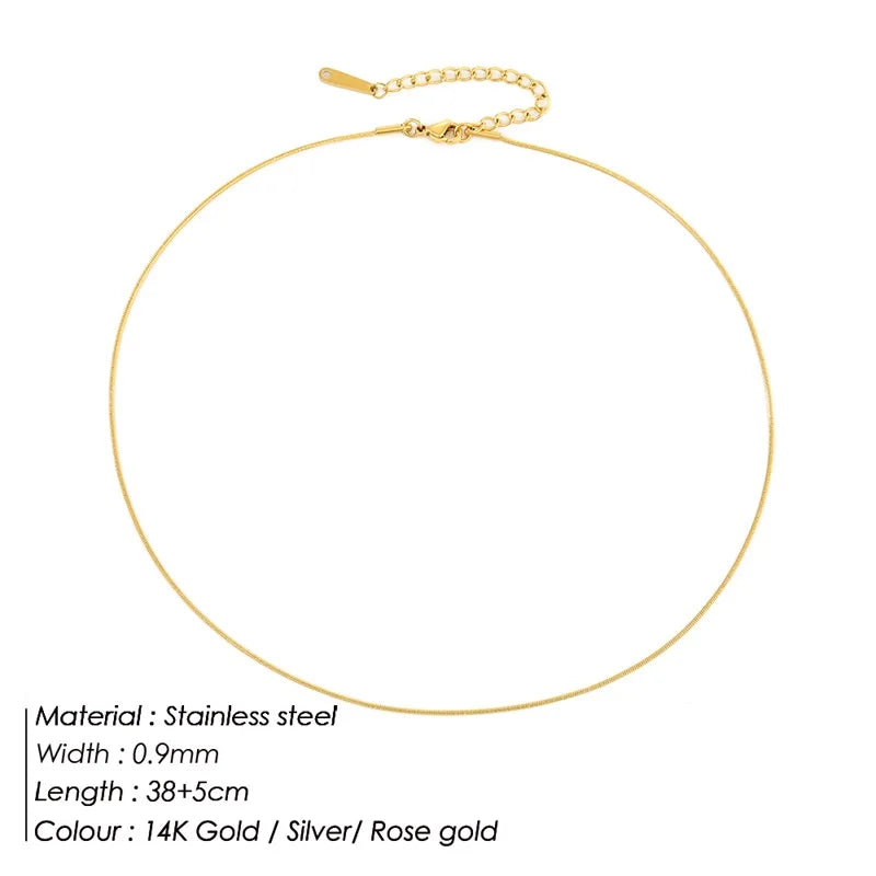 Snake Chain Choker Stainless Steel Necklace Minimalist Collar