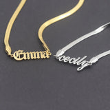 Personalized Snake Chain Name Bracelet Stainless Steel Filled