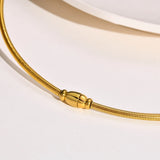 Snake Chain Torques Choker Necklace Women Stainless Steel Collar Gift