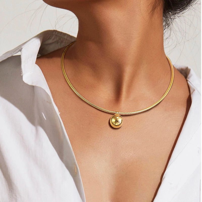 Snake Chain Torques Choker Necklace Women Stainless Steel Collar Gift