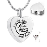 Love You to The Moon and Back Snake Chain Urn Necklace for Ashes