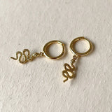 Snake Dangle Hoop Earrings 925 Silver Punk Animal Ear Jewelry