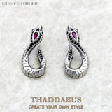 Snake Hinged Hoop Silver Earrings for Women